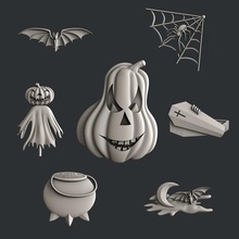 set halloween art vcarve aspire artcam magic bones printer 3dmodels 3d print model - Mito3D