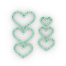 conjunto corazones x6 corazón cortante san valentin día amor Galleta cortador corte galletas biscotti 3d print model - Mito3D