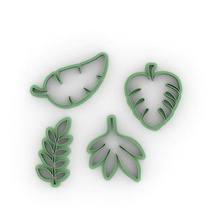 set hojas - leaves cookie cutter tropical cookies cookiecutter cutters cutting stamp biscotti 3d print model - Mito3D