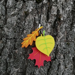 set leaves pendants earrings nature 3d print model - Mito3D