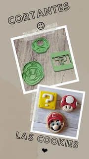 impostato Mario bros frese marcatori taglierina pennarello Bros fungo taglio massa porcellana biscotti 3d print model - Mito3D