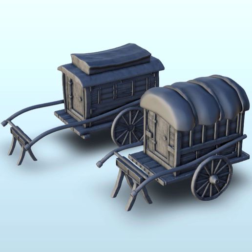 set medieval carriages - 
