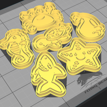 Ayarlamak kalıplar kurabiye deniz 3d print model - Mito3D