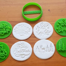 set navide sello cortante circulo masas fondant arcilla cookies ceramica navidad christmas 3d print model - Mito3D