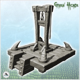 set orc spike guillotine wooden platform 3 - ork green horde fantasy beast chaos demon ogre building architecture tabletop miniatures scenery wargame game terrain house accessories warrior rings lotr medieval orcus evil savage waaagh grunt 3d print model - Mito3D