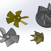 set propellers ensemble d'h lices propeller turbine engine aircraft plane because car air 3d print model - Mito3D