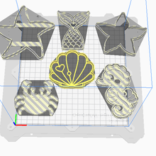 Ayarlamak deniz kurabiye kesiciler kesici hamur işi denizyıldızı fırın hayvanlar 3d print model - Mito3D