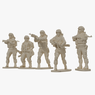 conjunto soldados poses tirador pak 1 militar Ejército montaje soldado ruso pasatiempo guerra blindado juguete ak 3d print model - Mito3D