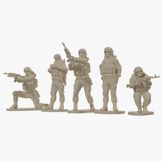 set soldiers different poses shooter pak 3 miltary army assembly mbt russian hobby warfare panzer toy soldier rpk pkm 3d print model - Mito3D