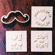 conjunto sellos padre día marcador galletas sello cortadores Galleta cortador dibujos original cocina Arte 3d print model - Mito3D
