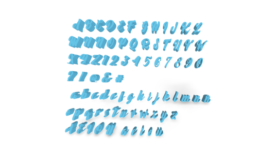 conjunto selos sellitos abc camélia letras abecedario n meros simbolos 3d print model - Mito3D