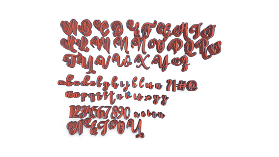 Ayarlamak pullar selitolar ABC Violeta letras abecedario n Meros simbolos çeşitli 3d print model - Mito3D