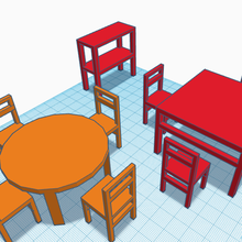 conjunto mesas sillas setter 3d print model - Mito3D