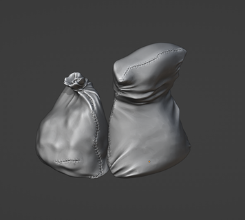 set two sack bags grain flour potatoes Home bag fantasy western prop kitchen mill 3d print model - Mito3D
