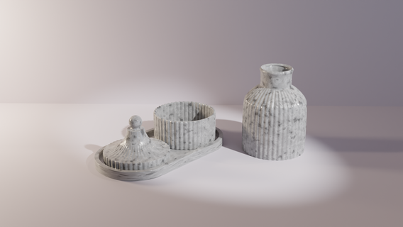 set vase dried flowers box tray 3d print model - Mito3D