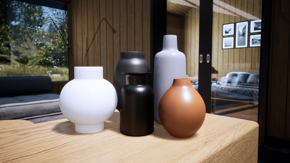 set vases - decorative glasses vase decoration art 3d print model - Mito3D