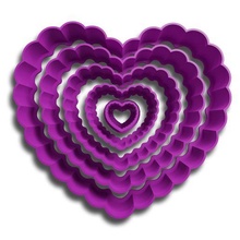 conjunto ondulado corações biscoito cortador corte coração 3d print model - Mito3D