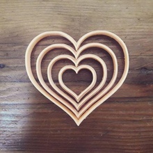 Ayarlamak x4 kurabiye kesici kalpler Aşk sevgililer gün kesiciler fondan fırın 3d print model - Mito3D