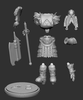 seven blades project - dwarf monster giant vampire ciclops minotaur wizard mage witch warrior naga fantasy rpg tabletop medusa character female sword 3d print model - Mito3D
