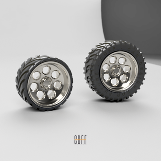seven bubbles - wheel tire scale 1 64 hotwheels matchbox miniature 3d print model - Mito3D