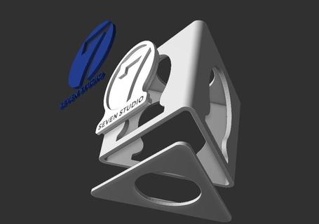 estudio triángulo caja micrófono tv sonido base 3d print model - Mito3D