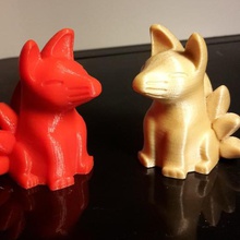 sieben tailed fox bs3 unterstützt Schwänzen Spiel japan kitsune Tiere 3d print model - Mito3D