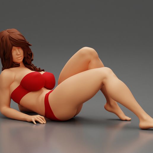 sexy adulto mulher roupa banho tomar sol praia 3d impressão modelo 3D print model - Mito3D