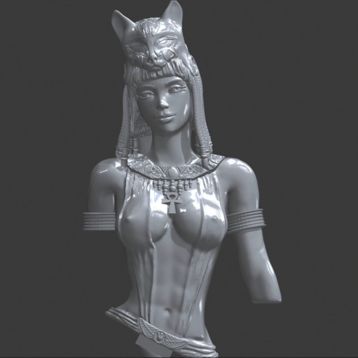 sexy cleopatra statuette bust goddess woman queen ancient egypt art antique pot 3D print model - Mito3D