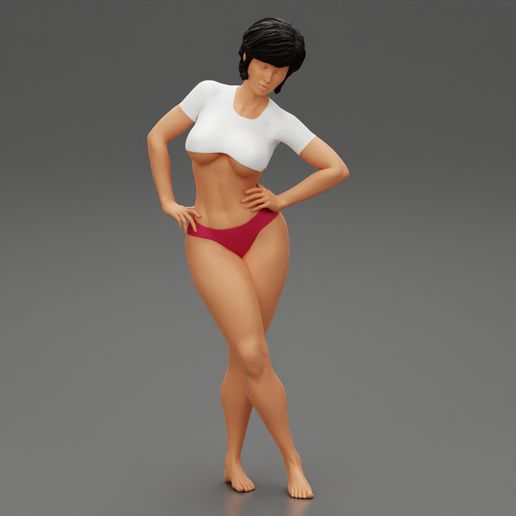 seksi Fitness kız poz 3d Yazdır model 3D print model - Mito3D