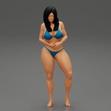 sexy girl bikini standing posing sandy beach 3d print model