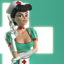 sexy enfermeira arte menina látex escultura brinquedo 3d print model - Mito3D