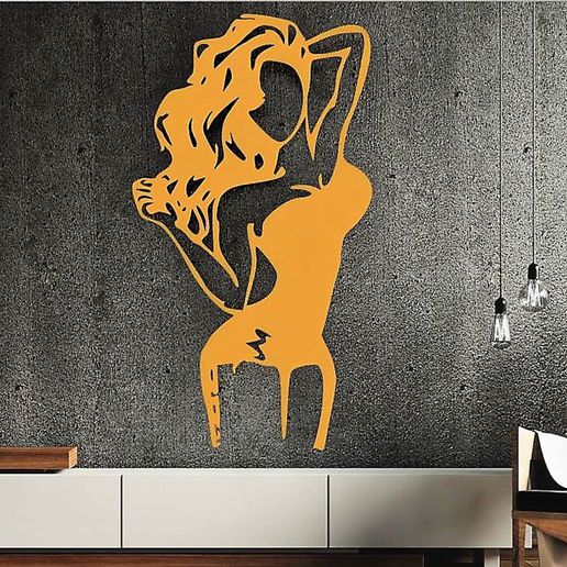 seksi Parti kızı 2d duvar Sanatı dekorasyon kız sexy girl dekor 3D print model - Mito3D
