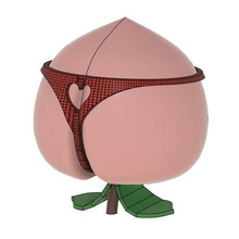 seksi şeftali Barış Kutu popo meyve hediye kız Yaprak Aşk külot Pesca sap depolama konteynerler 3d print model - Mito3D