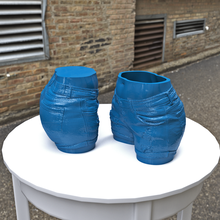sexy corto jeans pentola fioriera arte giardino fiore alto tacco megart fioriere vaso scarpa arredamento candela muffa 3d print model - Mito3D