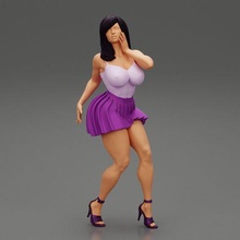 sexy woman posing wearing skirt 3d print model