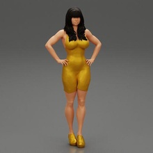 sexy woman tight dress 3d print model