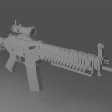 sg553 pistolet lowpoly 3d print model - Mito3D