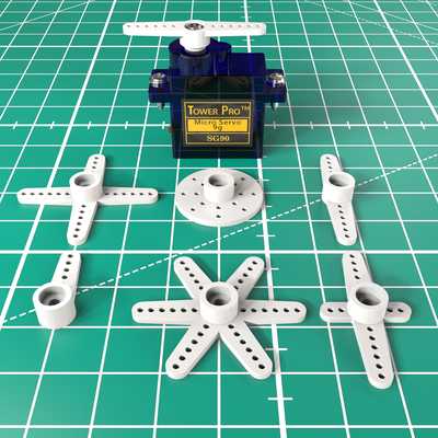 sg90 servo cornes électronique robot robotique gadget libre 3d print model - Mito3D