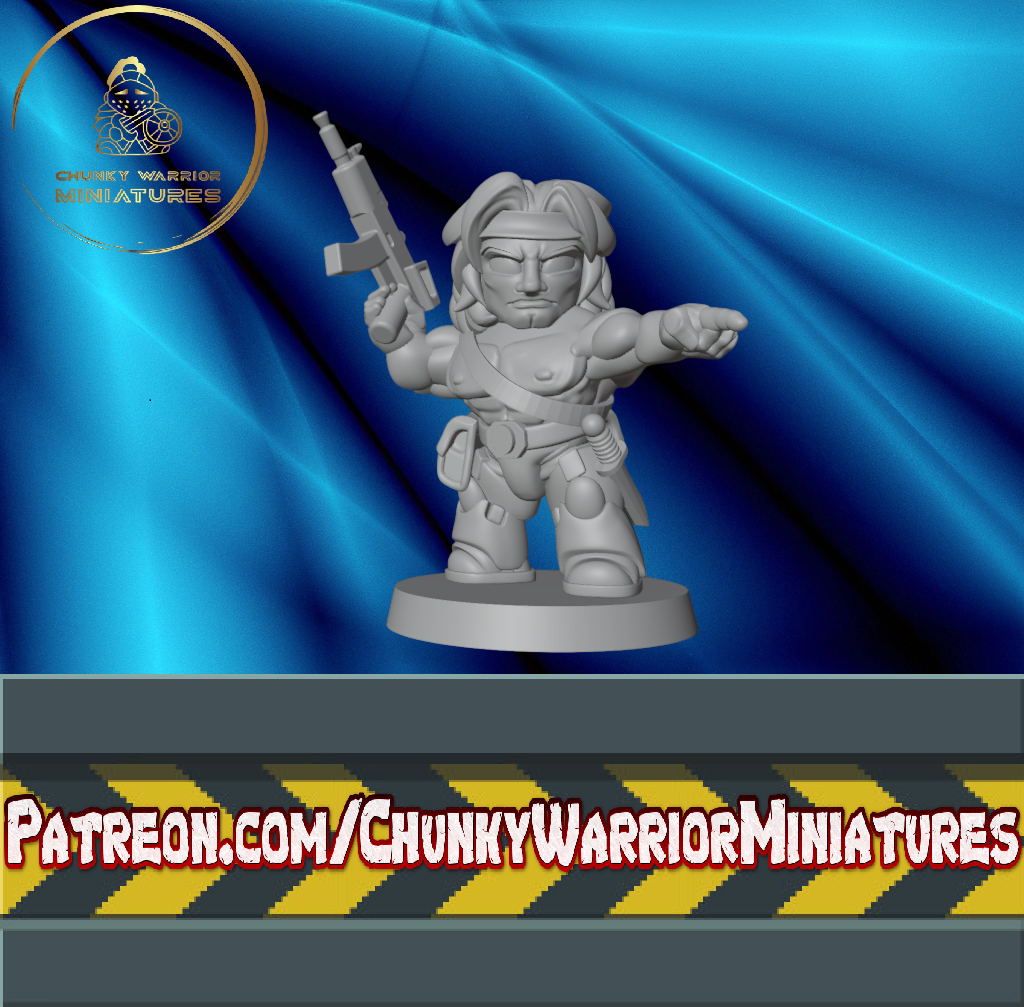 sgt kaine space marine human empire sergeant jungle fighter dnd wargaming wargame sci-fi 3D print model - Mito3D