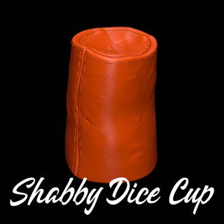 shabby dice cup game device basic object toy used leather board 3d print model - Mito3D