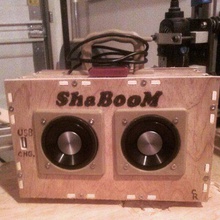 shaboom 10w stereo mp3 boombox power bank gadget audio speaker shapeoko player loudspeaker 3d printer 3d print model - Mito3D