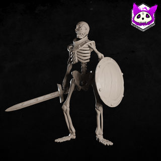 shadow-forged warior - sword shield skeleton warrior monster dnd dnd5e mini pathfinder fantasy miniature miniatures ttrpg rpg tabletop game tabletoprpg supported presupported bundle 3d print model - Mito3D