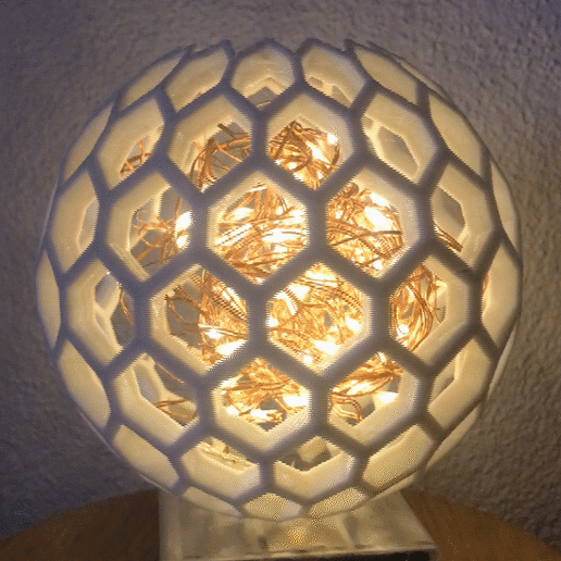 ombra luce lampada arte Stampa sfera voronoi illuminazione design arredamento decorazione Casa 3D print model - Mito3D