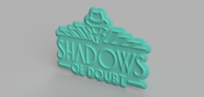shadows doubt logo video game steam collectibles merchardising accessories gaming new trend detective mystery crime research 3d print model - Mito3D
