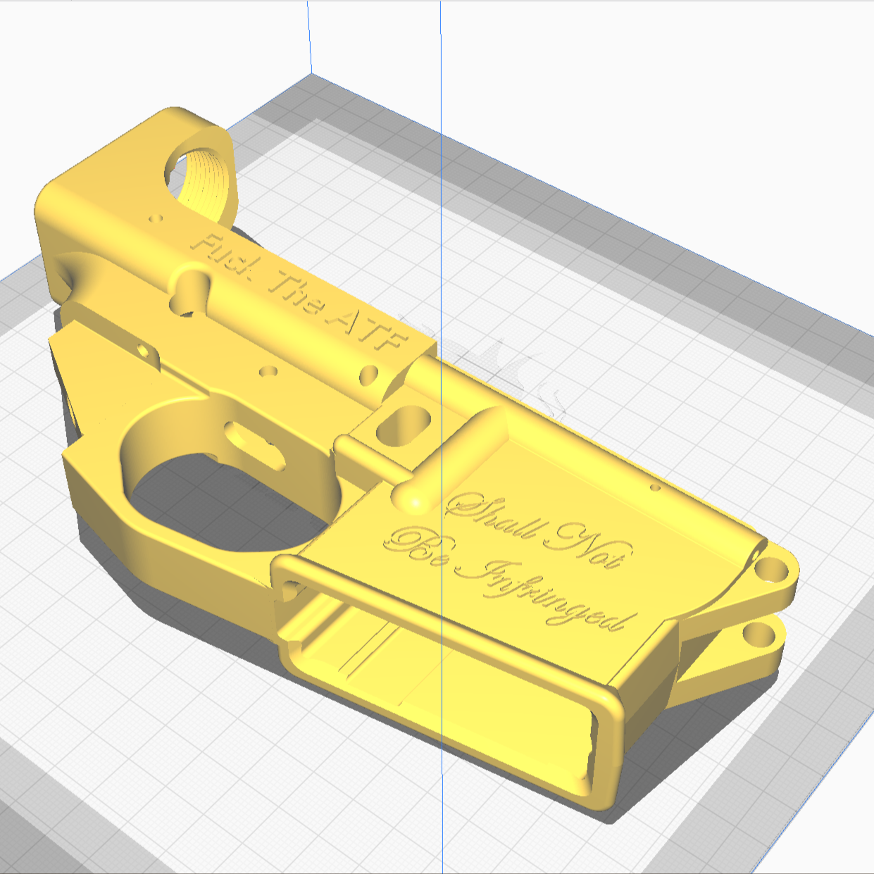 shall infringed ar grip parts lower receiver 3D print model - Mito3D