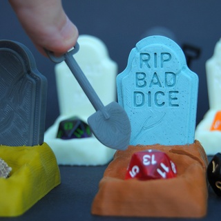 shallow dice grave shaming guardian display d&d ttrpg goblin cute gravestone funny prison 3d print model - Mito3D