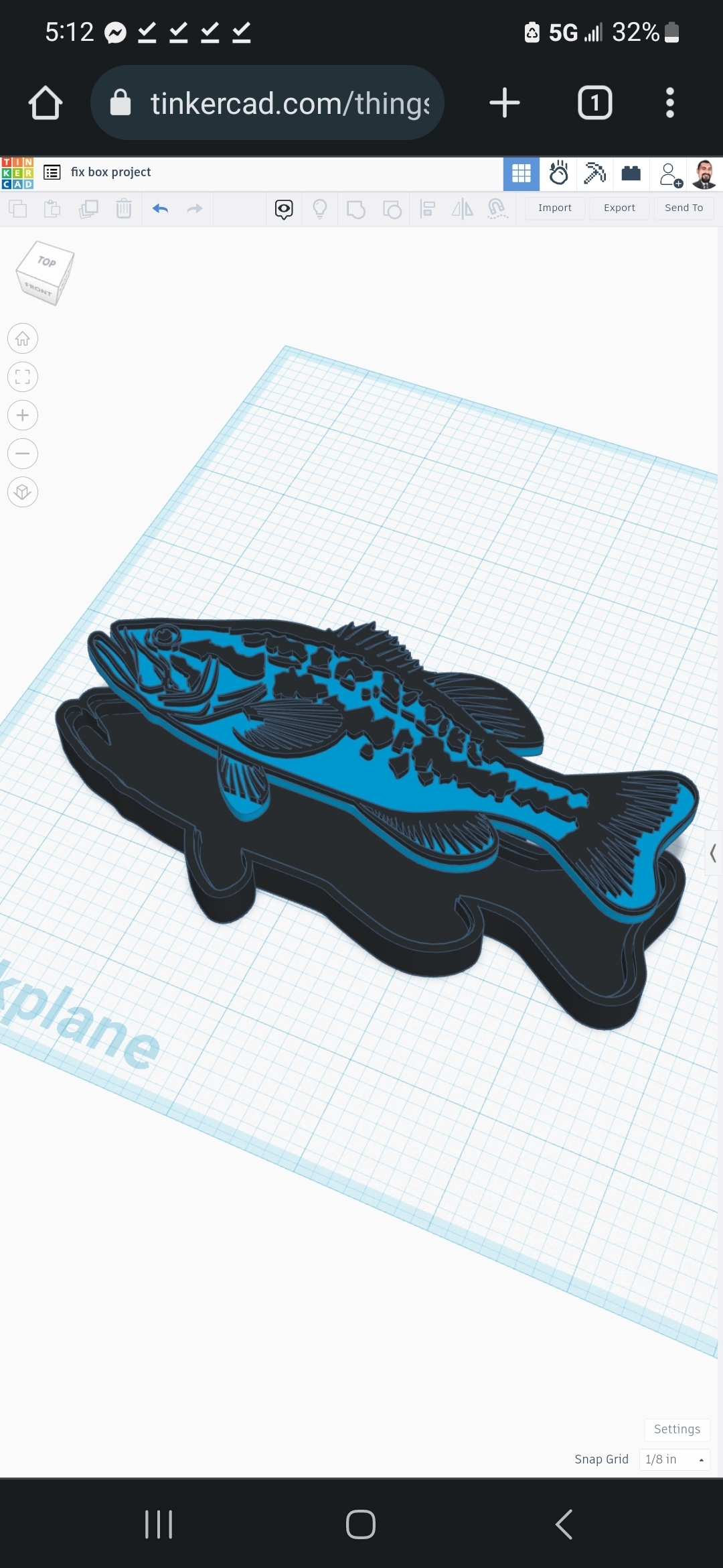 raso peixe enfrentar caixa pescaria 3D print model - Mito3D