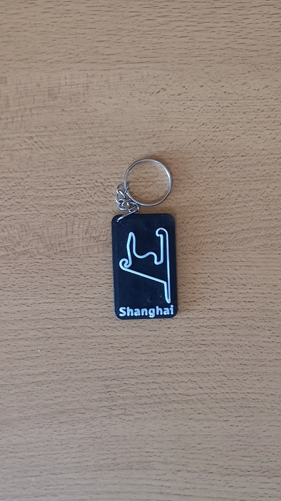 shanghai circuit key chain rings keychain keychains f1 circuits 3d print model - Mito3D