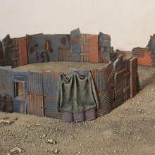 shanty barikatlar oyun oyuncak aksesuarları wargaming wargame arazi duvar kalıntıları postapoc post-apokaliptik minyatür gaslands fallout carwars bina 28 mm 3d print model - Mito3D