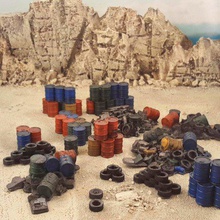 bairros de lata lixo jogo brinquedo acessórios wargaming wargame o terreno dispersão escombros pós-apocalíptica postapoc miniatura 28mm gaslands 3d print model - Mito3D
